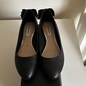 Saks Fifth Avenue Black Leather Flats
